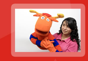 Titeres gigantes y teatrinos inflables para fiestas infantiles.